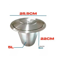 Cesto Lixeira Pia Cozinha Embutir 5 L Inox 304 Não Enferruja - 3
