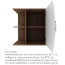 Ver imagem 3 de Conjunto Banheiro MDF Espelheira Nichos Nogal e Branco Lilies Móveis