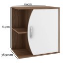 Ver imagem 5 de Conjunto Banheiro MDF Espelheira Nichos Nogal e Branco Lilies Móveis
