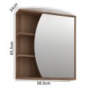 Ver imagem 4 de Conjunto Banheiro MDF Espelheira Nichos Nogal e Branco Lilies Móveis