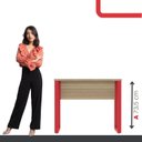 Ver imagem 5 de Escrivaninha Mesa Escritório PE25 90cm Noce Naturalle e Vermelho Cinza/Marromle
