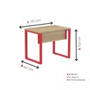 Ver imagem 4 de Escrivaninha Mesa Escritório PE25 90cm Noce Naturalle e Vermelho Cinza/Marromle