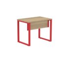 Ver imagem 3 de Escrivaninha Mesa Escritório PE25 90cm Noce Naturalle e Vermelho Cinza/Marromle