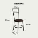Ver imagem 3 de 2 Cadeiras Casa Cozinha Móveis Area Copa Estrutura Preto Liz:Marrom