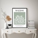 Ver imagem 1 de Quadro Decorativo Arte de Matisse Verde 33x24cm - com Vidro:moldura Branca
