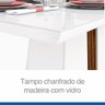 Mesa de Jantar Retangular Tampo Chanfrado em MDF/Vidro Itália Dj Móveis - 5