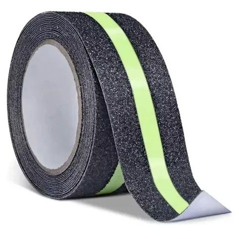 Fita Antiderrapante Adesiva 5 Metros Fluorescente Kit 4 Uni Chao Escada Degrau Rampa Segurança Piso