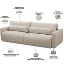 Ver imagem 4 de Sofá Retrátil 3 Lugares Sala de Estar Living 270cm Sevilha F04 Linho Bege - Lyam Decor