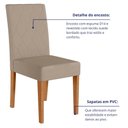 Ver imagem 4 de Kit 6 Cadeiras de Jantar Jade Suede Bege Base Freijó - Pallazio