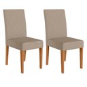Ver imagem 6 de Kit 6 Cadeiras de Jantar Jade Suede Bege Base Freijó - Pallazio