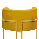 Ver imagem 3 de Kit 4 Poltronas Reforçada Decorativa Sala Nayara Base Ferro Dourado Suede Amarelo