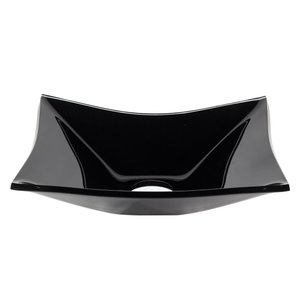 Cuba de Vidro 39cm + Torneira Cascata + Valvula - Kit Preto