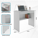 Ver imagem 4 de Mesa de Escritório com 01 Gaveta para Notebook e Computador Vitória - Branco