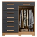 Ver imagem 6 de Cômoda Sapateira 8 Gavetas 2 Portas 125cm Verona Nature/titanium - Albatroz