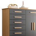 Ver imagem 7 de Cômoda Sapateira 8 Gavetas 2 Portas 125cm Verona Nature/titanium - Albatroz