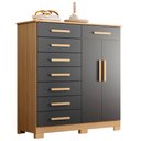 Ver imagem 1 de Cômoda Sapateira 8 Gavetas 2 Portas 125cm Verona Nature/titanium - Albatroz