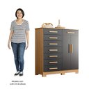 Ver imagem 5 de Cômoda Sapateira 8 Gavetas 2 Portas 125cm Verona Nature/titanium - Albatroz