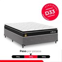 Ver imagem 5 de Cama Box Casal Cinza + Colchão Life D33 Pillow Top Preto 56x138x188 cm- e-Shop Casa