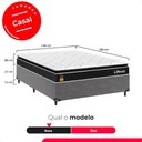 Ver imagem 3 de Cama Box Casal Cinza + Colchão Life D33 Pillow Top Preto 56x138x188 cm- e-Shop Casa