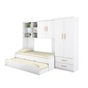 Ver imagem 4 de Conjunto Modulado Completo Chiara Quarto Infantil Roupeiro 4 Portas 2 Gavetas Bicama Branco Phoenix