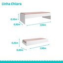 Ver imagem 2 de Conjunto Modulado Completo Chiara Quarto Infantil Roupeiro 4 Portas 2 Gavetas Bicama Branco Phoenix