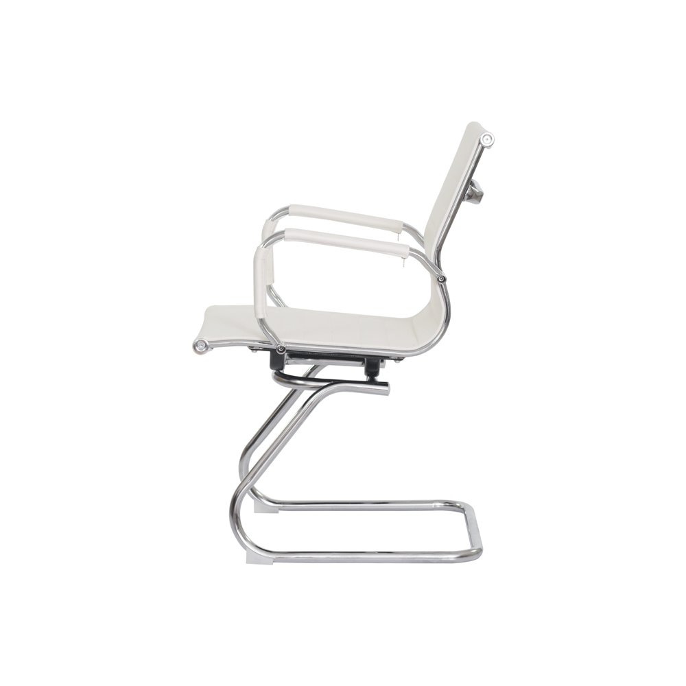 Cadeira De Escritório Interlocutor Fixa Stripes Esteirinha Charles Eames Eiffel Branca - 3