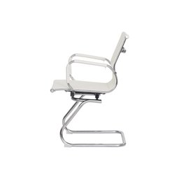 Cadeira de Escritório Interlocutor com Base Fixa Stripes Esteirinha Charles Eames Eiffel Branca - 7
