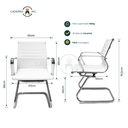 Ver imagem 6 de Cadeira de Escritório Interlocutor com Base Fixa Stripes Esteirinha Charles Eames Eiffel Branca