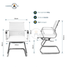Cadeira de Escritório Interlocutor com Base Fixa Stripes Esteirinha Charles Eames Eiffel Branca - 6