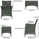 Ver imagem 3 de Jogo Sofá 4 Poltronas e Mesa Igapó Marrom E11 Trama Original Verde