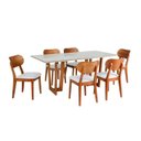 Ver imagem 2 de Conjunto Mesa Grécia com 6 Cadeiras Madeira Maciça, Multilaminada e Estofada Letícia Yescasa Off Whi