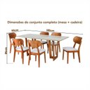 Ver imagem 3 de Conjunto Mesa Grécia com 6 Cadeiras Madeira Maciça, Multilaminada e Estofada Letícia Yescasa Off Whi