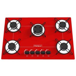 Kit Balcão 2 Porta 1 Gav. Nature/prt C/fogão Cooktop Ultrachama 5 Bocas Vermelho Bivolt e Forno 44 L - 3