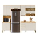 Ver imagem 3 de Cozinha Compacta Modulada 4 Peças 11 Portas com Vidro e Tampo 266cm 100% MDF Itália Espresso Móve