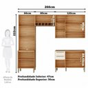 Ver imagem 4 de Cozinha Compacta Modulada 4 Peças 11 Portas com Vidro e Tampo 266cm 100% MDF Itália Espresso Móve