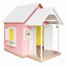 Casinha de Brinquedo Artesanal Mdf com Telhado Branco/rosa L12 - Gran Belo Casinha Infantil - 8