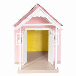 Casinha de Brinquedo Artesanal Mdf com Telhado Branco/rosa L12 - Gran Belo Casinha Infantil - 7