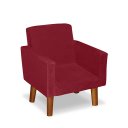 Ver imagem 5 de Mini Poltrona Cadeira Infantil Nina de Criança Suede Vermelho Pés Palito