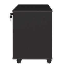 Gaveteiro com Rodízios Face 3 Gavetas Preto com Chave - Artany - 11