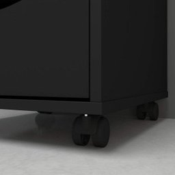 Gaveteiro com Rodízios Face 3 Gavetas Preto com Chave - Artany - 9