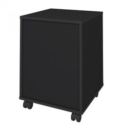 Gaveteiro com Rodízios Face 3 Gavetas Preto com Chave - Artany - 2