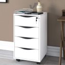 Ver imagem 1 de Gaveteiro com Rodízios Bit 4 Gavetas com Chave Branco - Artany