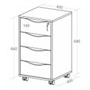 Ver imagem 4 de Gaveteiro com Rodízios Bit 4 Gavetas com Chave Branco - Artany