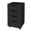 Ver imagem 4 de Gaveteiro com Rodízios Bit 4 Gavetas com Chave Preto - Artany