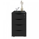 Ver imagem 2 de Gaveteiro com Rodízios Bit 4 Gavetas com Chave Preto - Artany