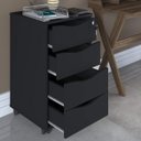 Ver imagem 4 de Gaveteiro com Rodízios Bit 4 Gavetas com Chave Preto - Artany