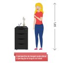 Ver imagem 6 de Gaveteiro com Rodízios Bit 4 Gavetas com Chave Preto - Artany