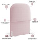 Ver imagem 5 de Cabeceira Cama Box 100cm Lanna com Puff Recamier Doha W01 Bouclê Rosê - Lyam Decor
