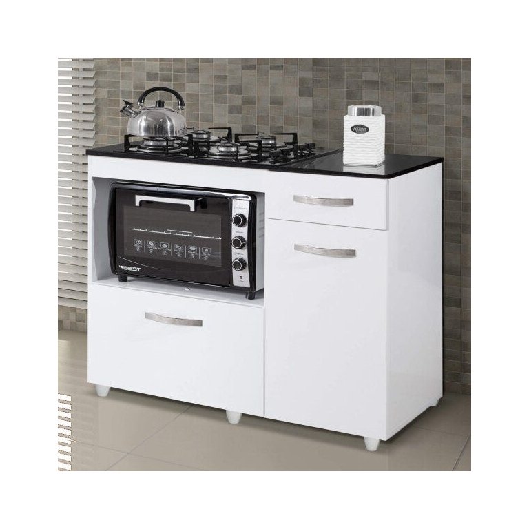 Balcão de Cozinha para Cooktop 2 Portas Violeta Kaiki Móveis