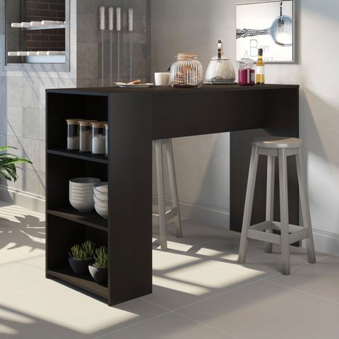 Bancada para Cozinha Americana Gourmet 136x93x50cm Preto